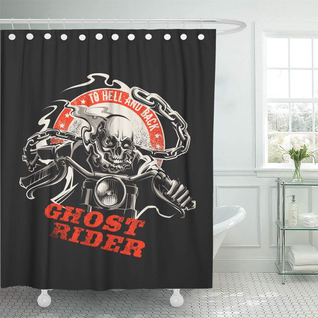 SUTTOM Skull Ghost Rider Biker Devil Motorbike Motorcycle Flame Burn