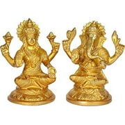 AONA God Ganesha Lakshmi Idol Brass Statue Lakshmi Ganesh Murti Laxmi Ganesh Idol