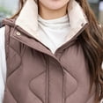 thumbnail image 5 of HAPIMO Womens Puffer Vest Sleeveless Zip Up Quilted Coat Stand Collar Gilet Jacket with Pockets Cotton Hoodie Brown L, 5 of 9