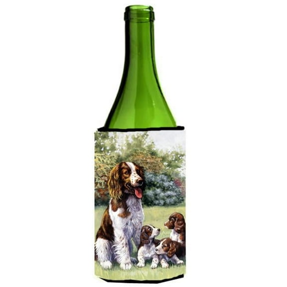 Springer Spaniels by Daphne Baxter Wine Bottle Can cooler Hugger