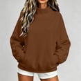 thumbnail image 5 of Women Mock Neck Raglan Sweatshirt Sevevn Long Sleeve Side Pocket Solid Oversized Casual Pullover Tops, 5 of 9