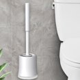 thumbnail image 1 of Toilet Bowl Brush Set | Long Handle Non-Scratch Bristles | Modern Design | Fast-Drying Washable Head | Sturdy Plastic | White | 1 Pc | Efficient Bathroom Cleaner, 1 of 9