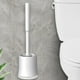 thumbnail image 1 of Kit de limpieza de baño para cepillos – plástico compacto moderno, cerdas antiarañazos, mango ergonómico largo, cabeza de secado rápido, base resistente, blanco, de una pieza, 37 cm, 1 of 9