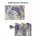 thumbnail image 6 of Purple Flowers 2 Panel Kitchen Curtains for Windows, Weeping Spring Floral Rustic Pastoral Bathroom Privacy Curtain, Home Décor Window Treatment for Bedroom/Living Room 55"x45", 6 of 6