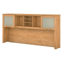 Bush Somerset 72in 2-Door Hutch with Cubbies in Maple Cross - fits on 72W L Desk or 72W Office Desk (sold Separately)
