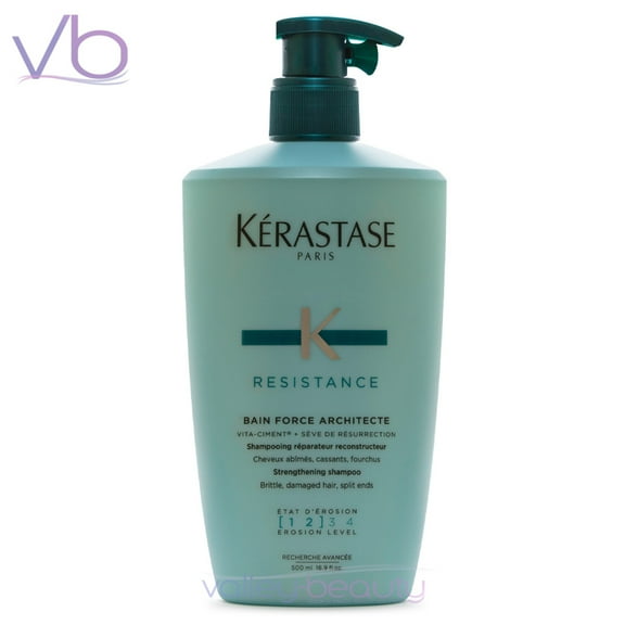 Kerastase Bain Force Architecte | Reconstructing Shampoo For Damaged Hair with Pump, 500ml