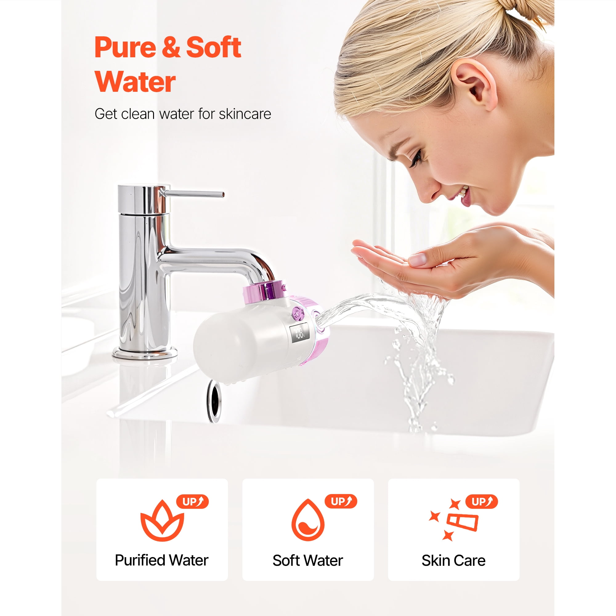KFFKFF Skincare Water Filter with Micro-Nano Bubble Technology, Faucet-Mounted Purifier for Skin Care, products comply with NSF Standard