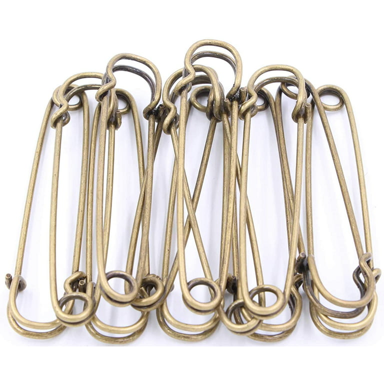 Spencer 20PCS Large Safety Pins, 3 Inch Heavy Duty Safety Pins Assorted, Big  Safety Pins for Clothes, Metal Spring Lock Pins for Blanket Crafts Skirts  Kilts Brooch Making, Bronze 