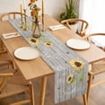 thumbnail image 3 of You Are My Sunshine Table Runner 48 Inches Long Farmhouse Dress Scarves, Yellow Sunflowers Cute Bees Heart Retro Wood Dining Tablerunner for Coffee Table/Kitchen Island/Party Décor, 13" x 48", 3 of 8