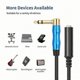 thumbnail image 2 of 6.35mm Stereo Audio Extension Cable Male to Female Bent Connector for Sound Devices, 2 of 3