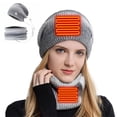 thumbnail image 3 of Conjunto De 2 Uds De Gorro Y Bufanda Calefactables, Gorro Tejido Con Tinte De Lazo Para Invierno Con Calor USB, Bufanda Para Hombres Y Mujeres, Para Esquiar Al Aire Libre, Ciclismo ANGGREK  Otros, 3 of 7