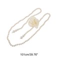 thumbnail image 3 of Unique Bargains 1 Pc Waist Chain Faux Pearls Adjustable Waist Cord for Women White, 3 of 6