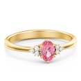 thumbnail image 1 of Birthstone Oval Ring with Shoulder Accents - Pink Tourmaline (October), 1 of 5