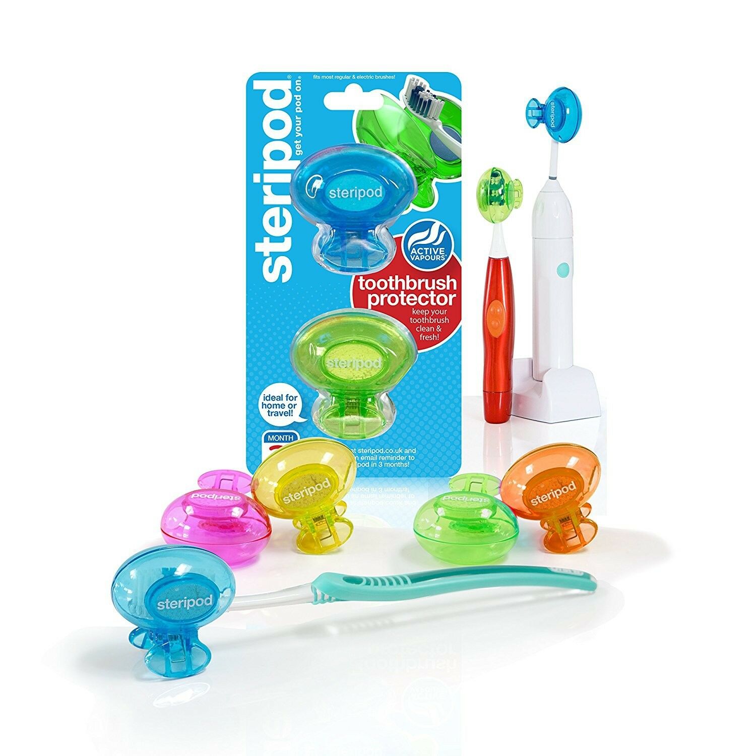 steripod ENE03-BRK Toothbrush Protector Dual Pack (Assorted Colors) - image 2 of 6
