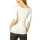 thumbnail image 3 of INSPIRE CHIC Camisetas de Cuello Barco para Mujeres de Manga Corta Ajustadas de Capa T-Shirt Suave XL Beige, 3 of 8