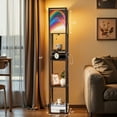 thumbnail image 3 of Floor Lamp with Shelves,Modern Dimmable Standing Lamp Set translucent rainbow Corner Display Bookshelf Lamp with 2 USB & 1 Power Outlet for Living Room & Bedroom, 3 of 5