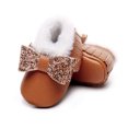 thumbnail image 5 of MHZLDYZ Sock Shoes for Baby Boy Infant Baby Girls Soft Plush Snow Boots Bowknot Warm Cotton First Walkers Shoes Baby Cowboy Boots Newborn Baby Girl Socks Newborn Slippers(Brown,13), 5 of 6