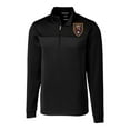 thumbnail image 2 of Men's-Cutter & Buck Black Real Salt Lake Traverse Stretch Eco Stripe Tri-Blend Quarter-Zip Top, 2 of 3