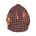 thumbnail image 3 of Mens Plaid Shirts Button Up Jacket with Chest Pocket Casual Classic Long Sleeve Lapel Blouses Fall Outerwear (2XL, Red), 3 of 5