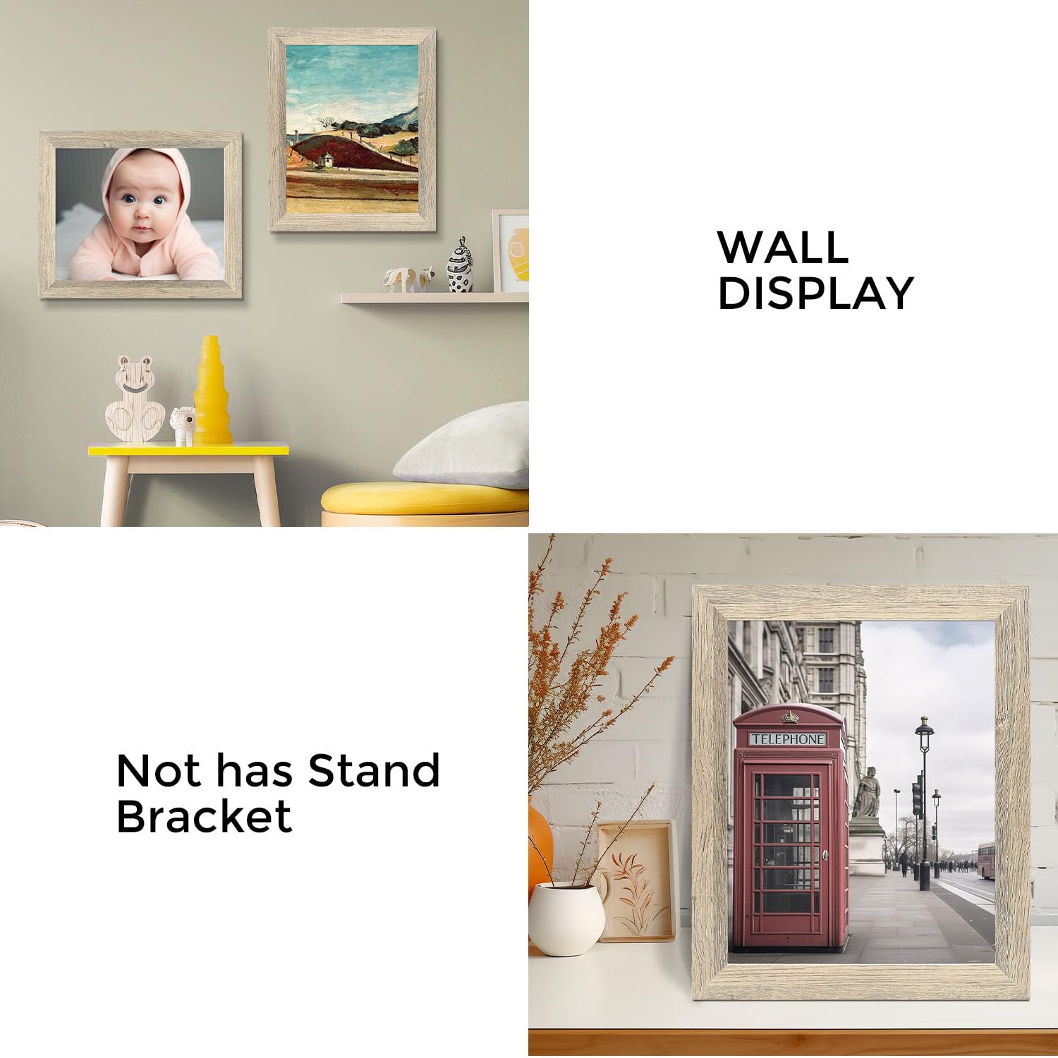 Golden State Art 11x14 Rustic Picture Frames, Gallery Wall Frames Set, Beige, Pack of 10