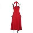 thumbnail image 3 of Button-Front Maxi Dress (S, Red), 3 of 6