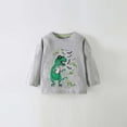 thumbnail image 2 of Gelikeya Dinosaur Sweatshirts for Little Boys Long Sleeve Sweater Tops Soft Comfy Cotton Clothes (Grey, 3-4 Years), 2 of 9