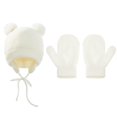 thumbnail image 1 of Gorro de punto para bebé, oso: gorro térmico para niño pequeño, gorro de invierno para recién nacido con guantes, 1 of 8