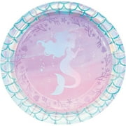 96 Count Bulk Pack Iridescent Mermaid Party Dessert Plates