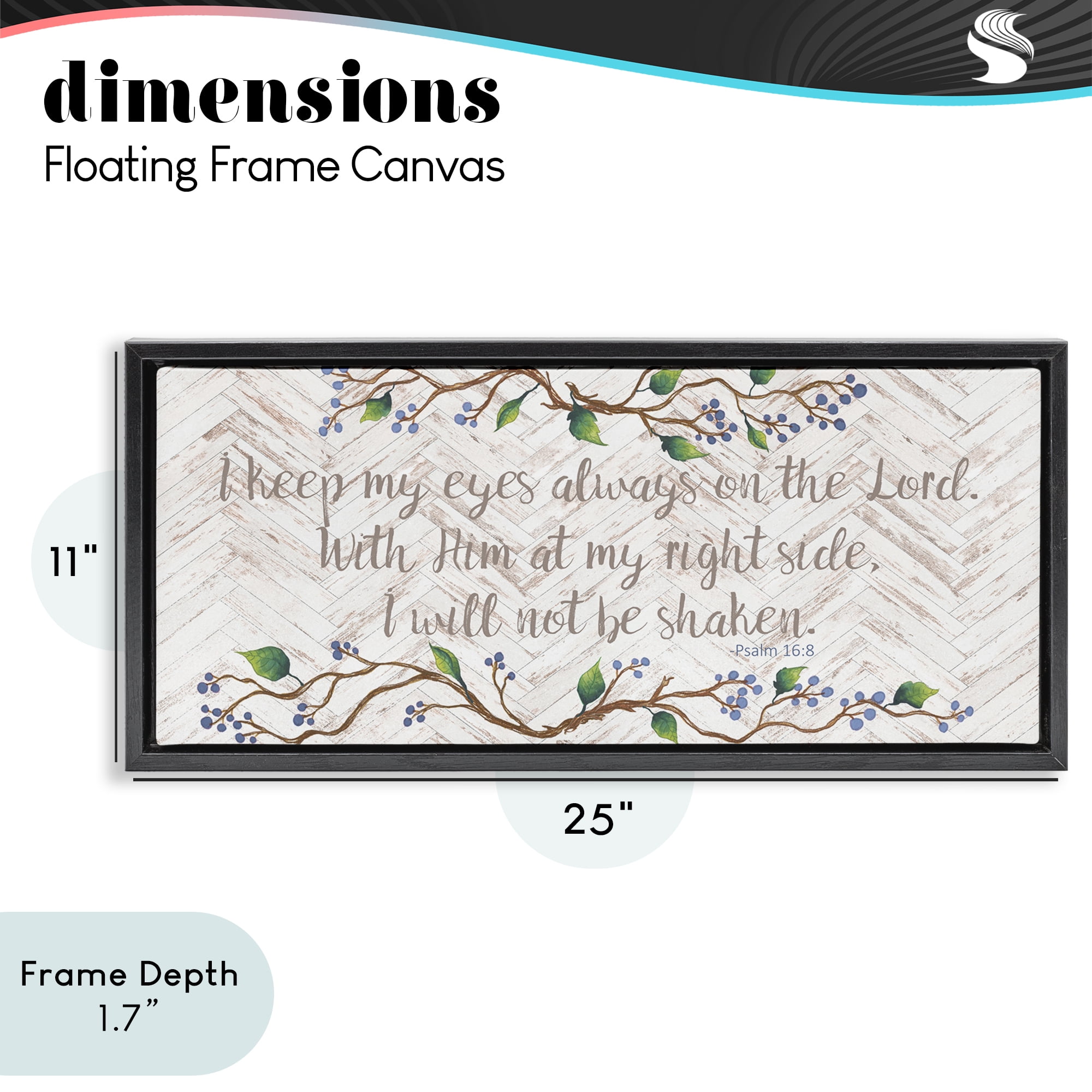 Stupell Industries Eyes On The Lord Black Framed Floater Canvas Wall Art, design by Elizabeth Medley