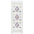 thumbnail image 2 of nuLOOM Jocelyn High-Low Textured Tribal Shag Tassel Runner Rug, 2' 6" x 12', White, 2 of 4