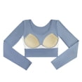 thumbnail image 7 of Wlynlyn Workout Crop Tops for Women Long Sleeve Athletic Shirts Cut out Front Gym Running Yoga Tights Top, 7 of 7