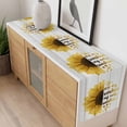 thumbnail image 4 of Yellow Sunflowers Table Runner - 36 Inch Long, Kitchen Dining Table Runner Dresser Scarves, You Are My Sunshine Wood Rustic Farmhouse Decor for Coffee Tables Wedding Party Banquet, 4 of 8