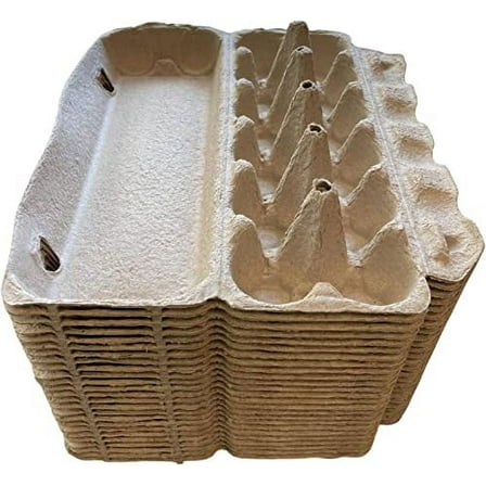 Natural Pulp Egg Cartons Securely Holds One Dozen Eggs or Use for Crafting or Sell Your Large Eggs (24)