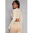 thumbnail image 3 of Womens Daisy Ribbed Knit Cropped Track Jacket, 3 of 3