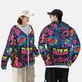 thumbnail image 4 of Daiia Neon Graffiti Urban Art UPF 50+ Sun Protection Hoodie Jacket Lightweight Long Sleeve Sun Shirt for Women Men with Pocket Hiking Outdoor-Medium, 4 of 7