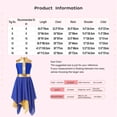 thumbnail image 5 of inhzoy Kids Girls Metallic Chiffon Praise Dance Tunic Irregular Hem Lyrical Worship Dance Dress Hot Pink 14, 5 of 5