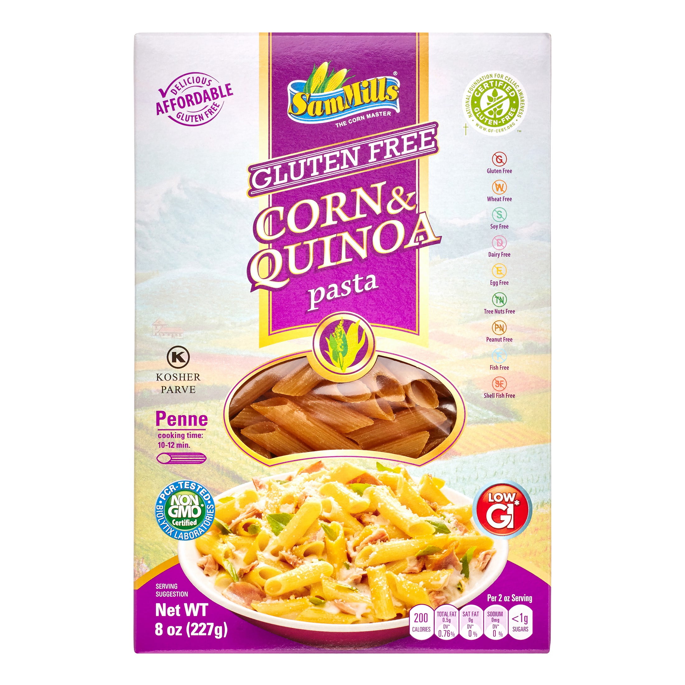 Sam Mills Gluten Free Corn and Quinoa Pasta Penne 8oz