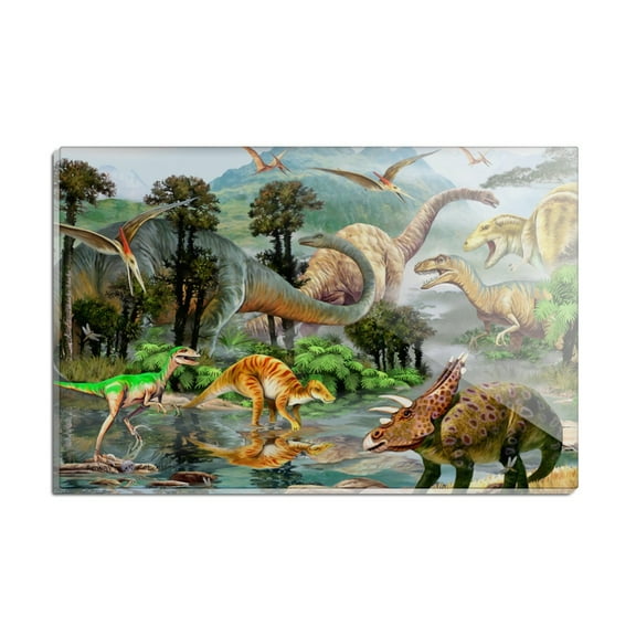 Dinosaur Jurassic Dinoscape Rectangle Acrylic Fridge Refrigerator Magnet
