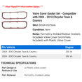 thumbnail image 2 of Valve Cover Gasket Set - Compatible with 2004 - 2010 Chrysler Town & Country 2005 2006 2007 2008 2009, 2 of 2