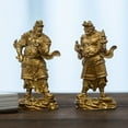 thumbnail image 5 of Handcrafted Four Heavenly Kings Statue Vintage Brass 2.68in Safety & Harmony Unique Gift for Home Altar, 5 of 13