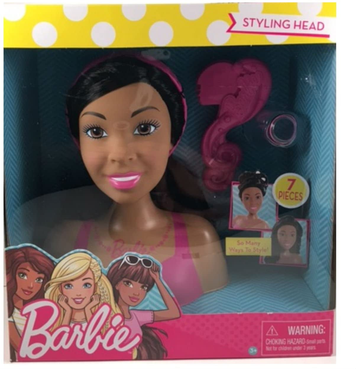 Barbie Doll Styling Head, 7 Piece small -African American - Walmart.com