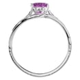 thumbnail image 3 of SuperJeweler 1 1/2 Carat Oval Shape Created Pink Sapphire and Diamond Ring In Sterling Silver For Women, 3 of 6