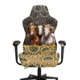 thumbnail image 3 of Whosucclay Boho Mandala Horse Print Gaming Chair Cover, Stretchable Machine Washable Computer Chair Seat Slipcovers with Armrest Cover Fits Most Office/PC Chairs & Racing Style Seats, 3 of 8