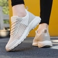 thumbnail image 5 of Womens Shoes,Breathable Mesh Sneakers Fashion Lace Up Comfortable Lightweight Walking Shoes For Ladies Casual Athletic Footwear,Shoes for Women,Beige,8.5, 5 of 9