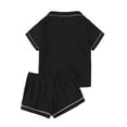 thumbnail image 2 of Womens Pajama Sets Short Sets Short Sleeve Sleepwear Black XL, 2 of 4