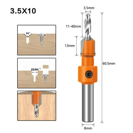 

Hexagon Shank Countersink Drill Bit Woodworking Screw Wood Hole Drill Bit