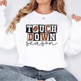 thumbnail image 3 of Faux Glitter Touchdown Season Sweatshirt for Girls, Teens, and Women Fall Football Pullover White Sweatshirt Large, 3 of 4