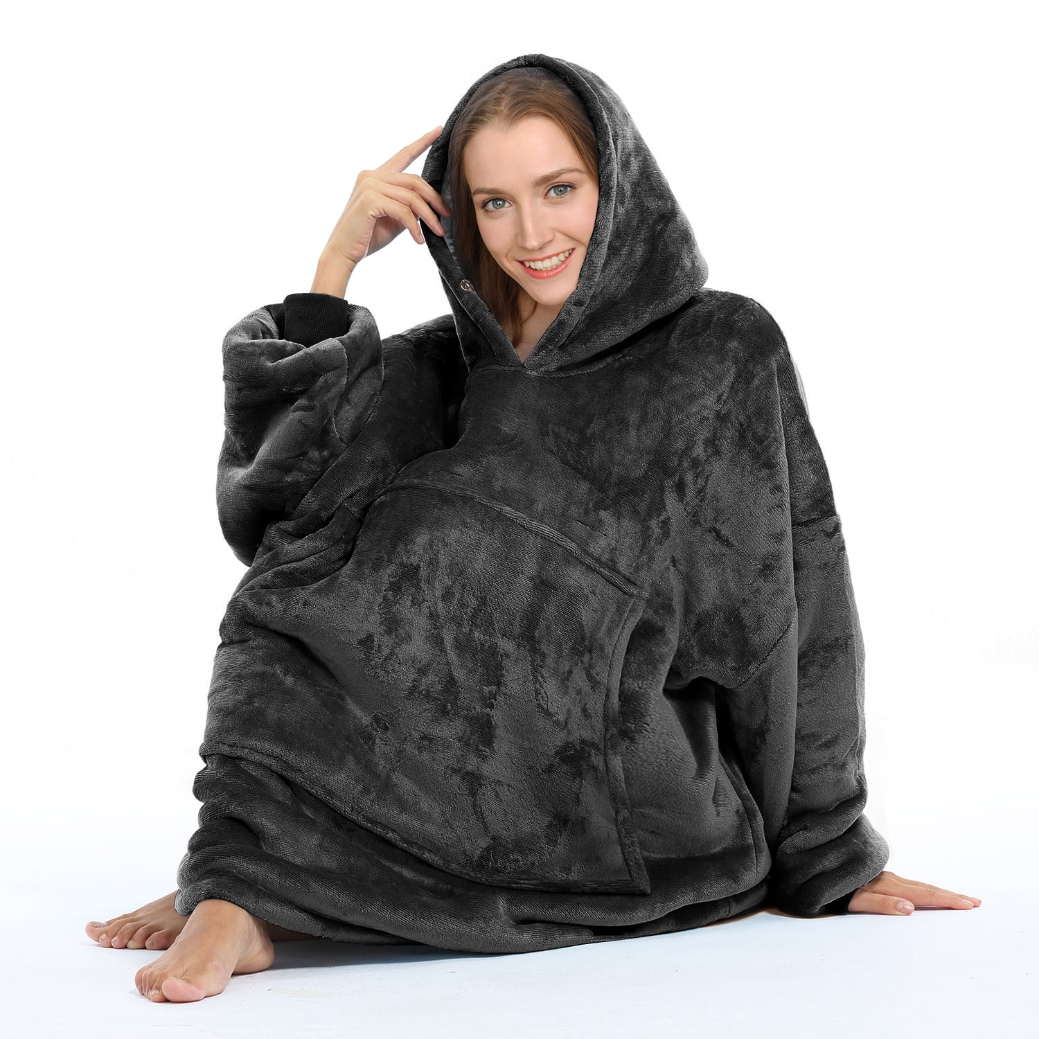 Solaris Oversize Sherpa Christmas Pullover Sweatshirt Blanket Hoodie (Women's Men's)