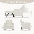 thumbnail image 3 of AECOJOY Sleeper Chair Bed 3 in 1 Sofa Bed for Adults Fold Out Sofa Convertible Reading Chair,Teddy Wihte, 3 of 7