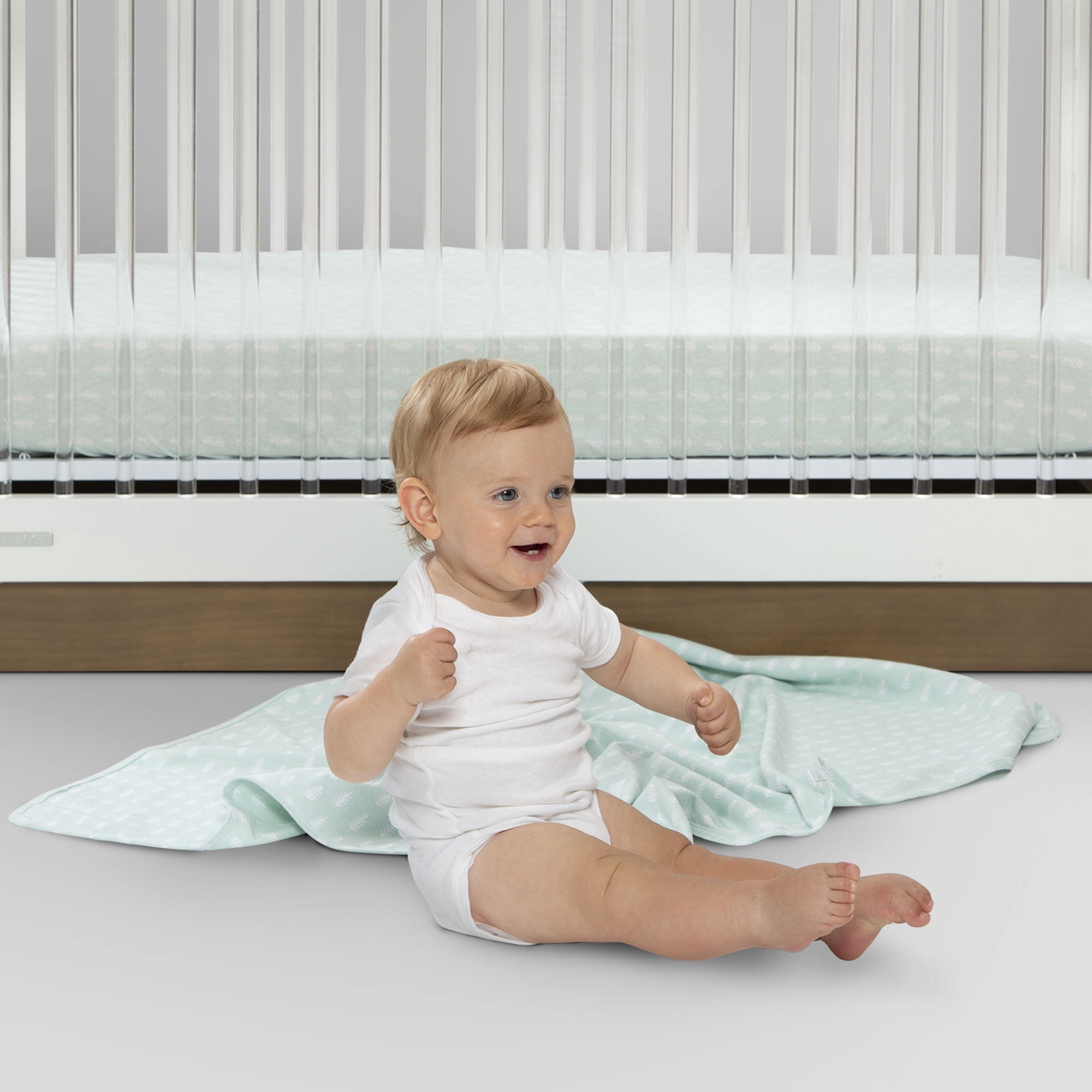 Delta Children Fitted Crib Sheets for Girls and Boys - 100% Organic Cotton Crib Sheet for Standard Crib and Toddler Mattresses - 28x52 Inch - GOTS Certified (Pack of 2), Neutral Boho